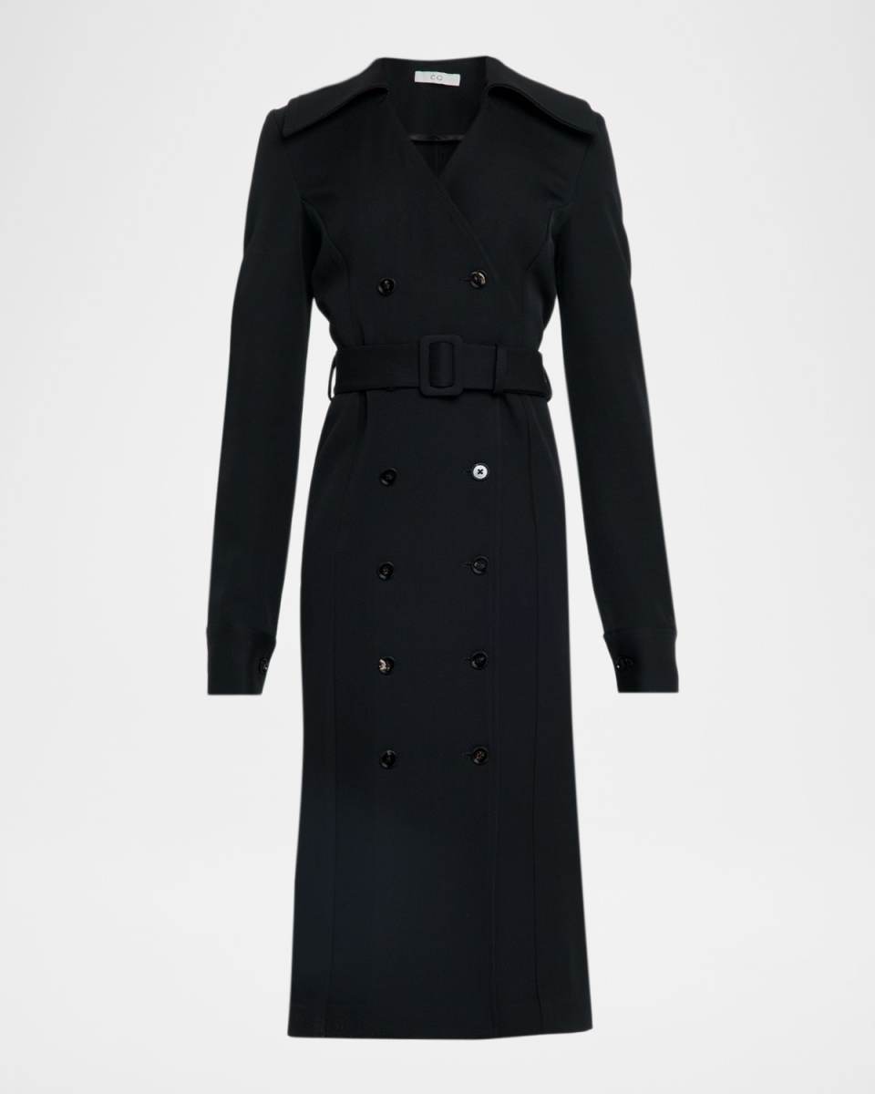 Double-Breasted Belted Midi Sartorial Dress